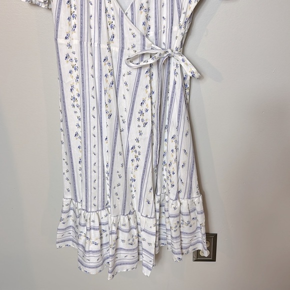 NWT Antonio Melani Cleo wallpaper floral linen blend wrap dress, 8 - Picture 6 of 11